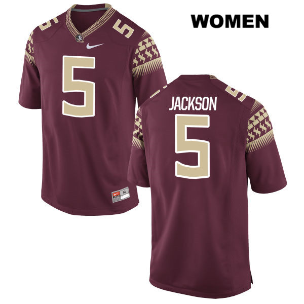 Women's NCAA Nike Florida State Seminoles #5 Dontavious Jackson College Red Stitched Authentic Football Jersey KXL8769FP